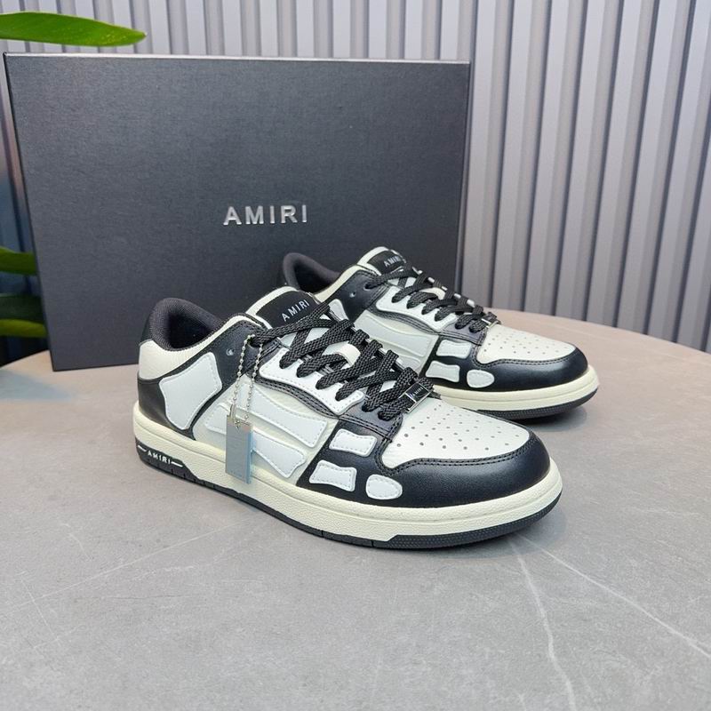 AMIRI Black & White Skeleton Low-Top Sneakers
