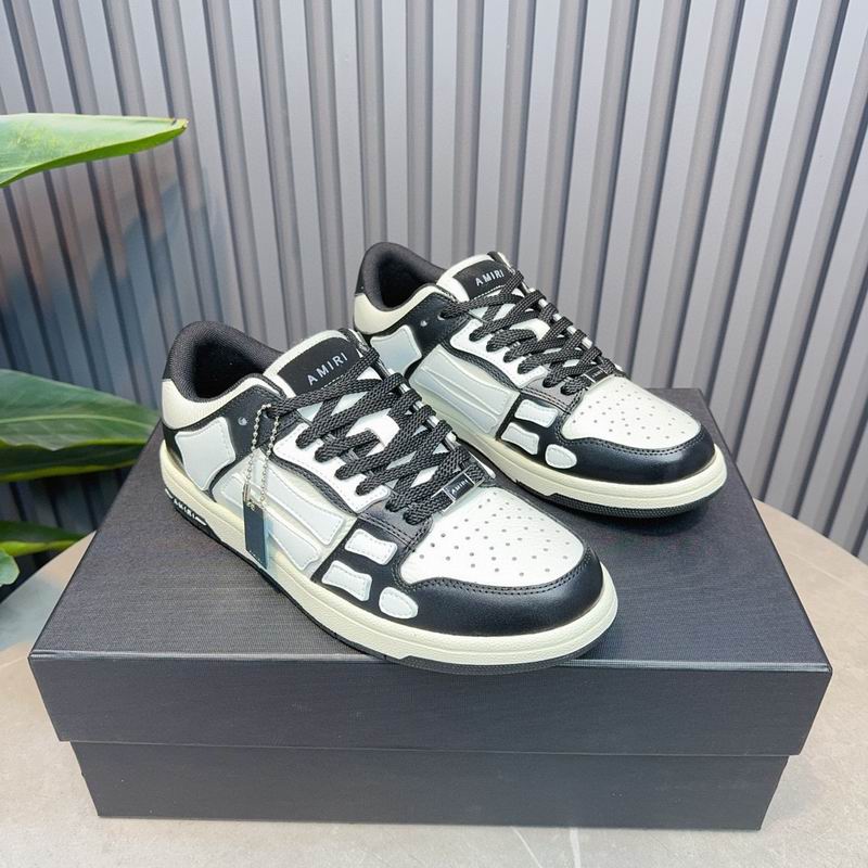 AMIRI Black & White Skeleton Low-Top Sneakers