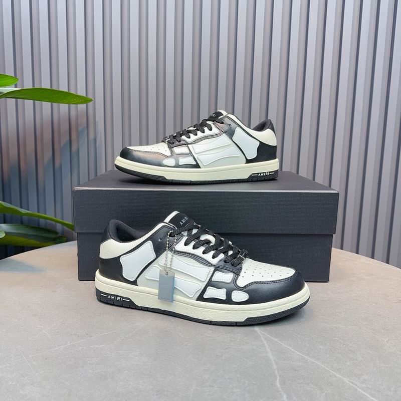 AMIRI Black & White Skeleton Low-Top Sneakers