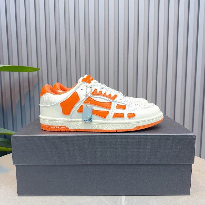 AMIRI White & Orange Skeleton Low-Top Sneakers