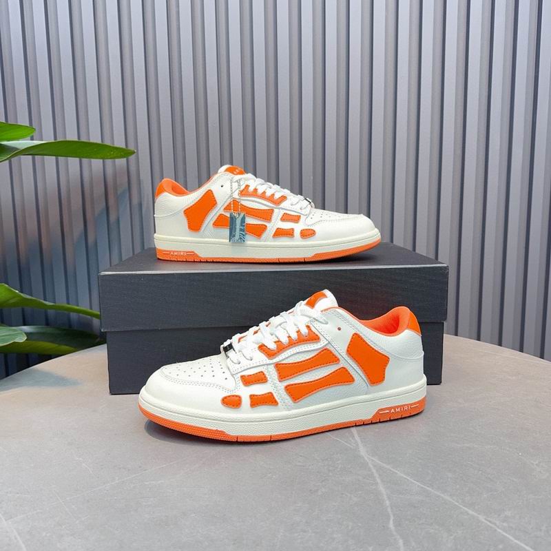 AMIRI White & Orange Skeleton Low-Top Sneakers