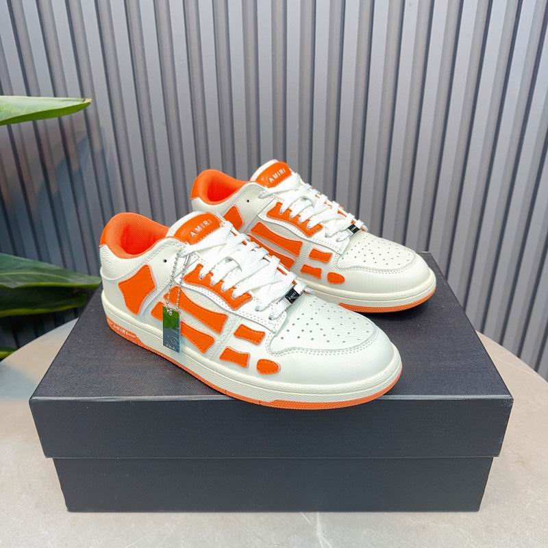 AMIRI White & Orange Skeleton Low-Top Sneakers
