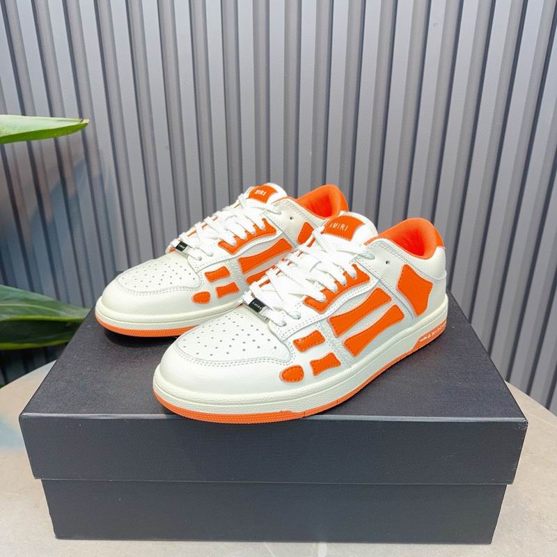 AMIRI White & Orange Skeleton Low-Top Sneakers