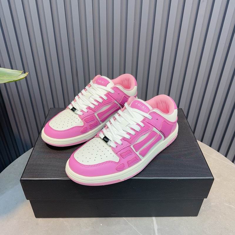 AMIRI Pink & White Skeleton Low-Top Sneakers