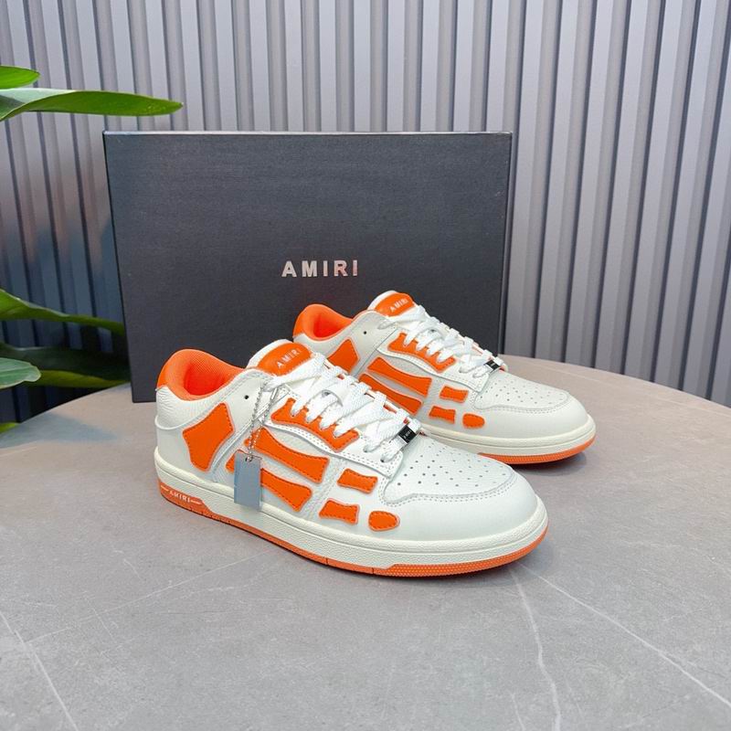 AMIRI White & Orange Skeleton Low-Top Sneakers
