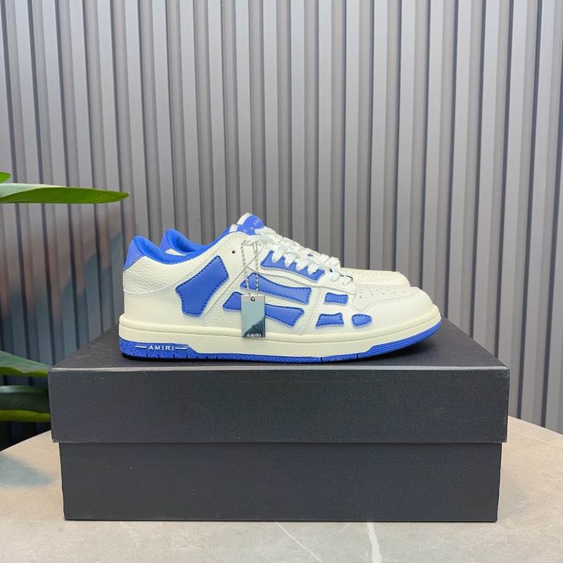 AMIRI White & Royal Blue Skeleton Low-Top Sneakers