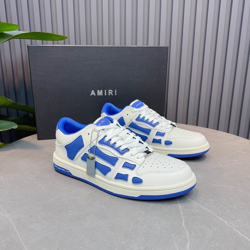 AMIRI White & Royal Blue Skeleton Low-Top Sneakers