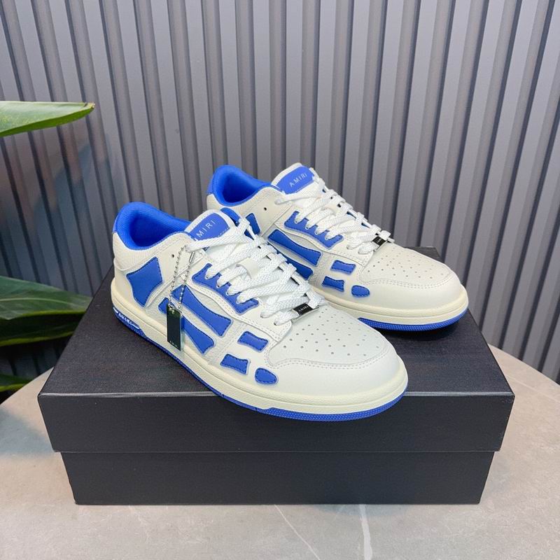 AMIRI White & Royal Blue Skeleton Low-Top Sneakers