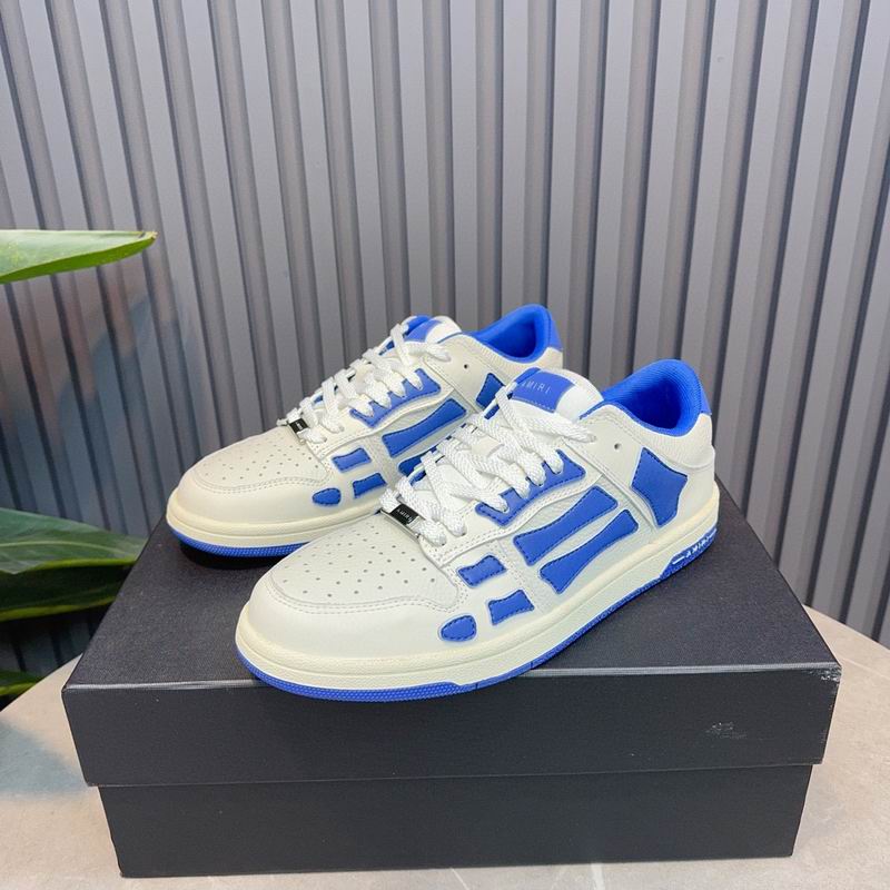 AMIRI White & Royal Blue Skeleton Low-Top Sneakers