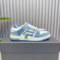 AMIRI Blue & White Denim-Look Skeleton Low-Top Sneakers