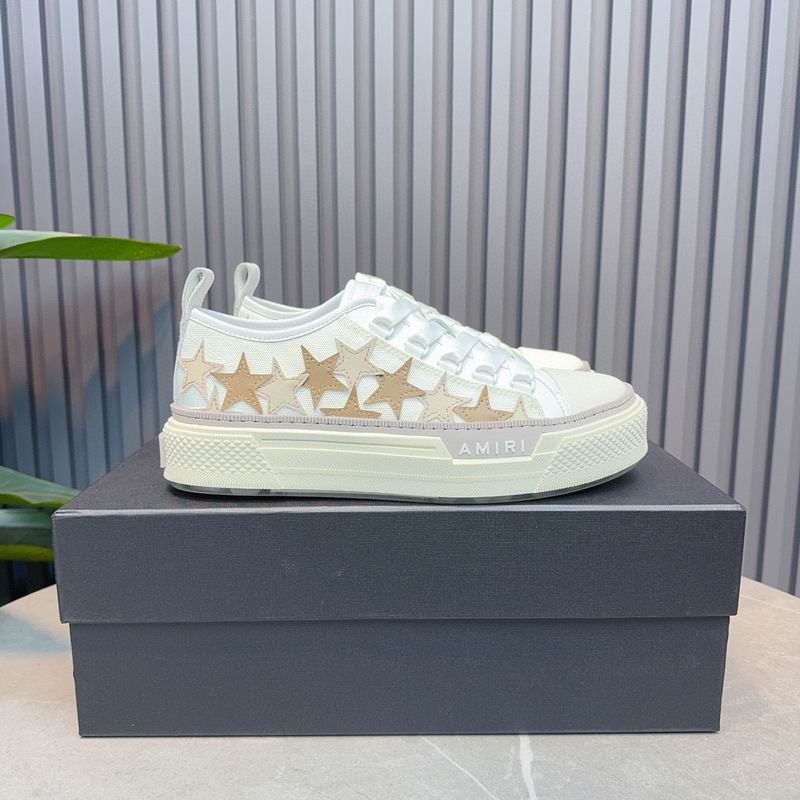 AMIRI White & Tan Star Low-Top Sneakers