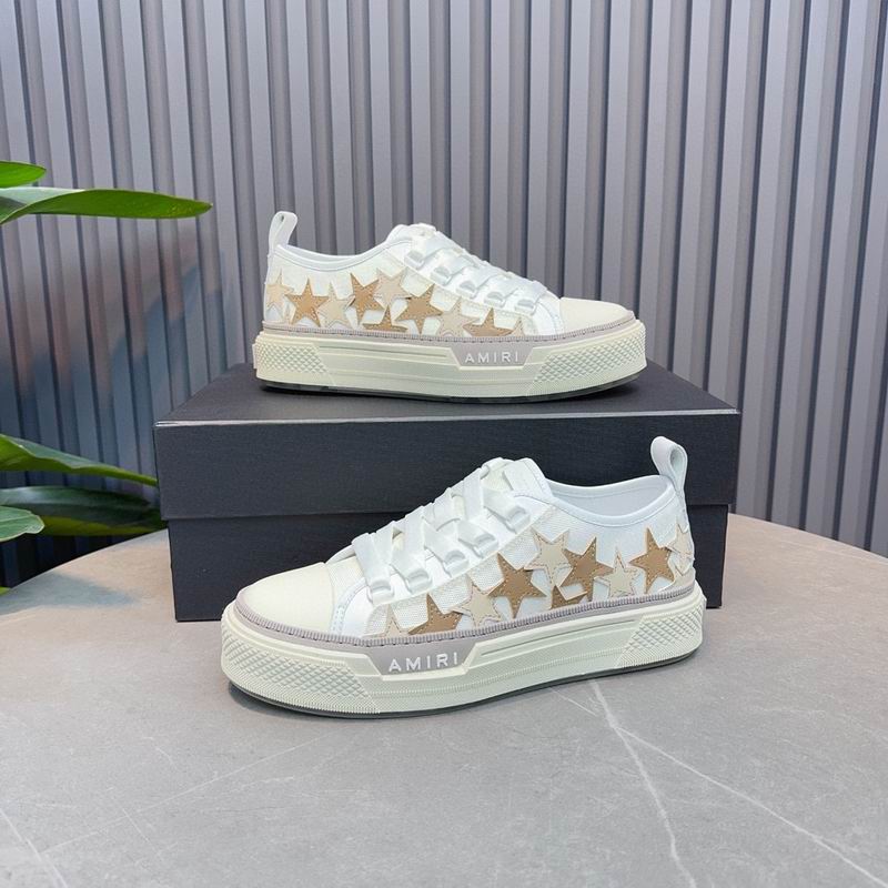 AMIRI White & Tan Star Low-Top Sneakers