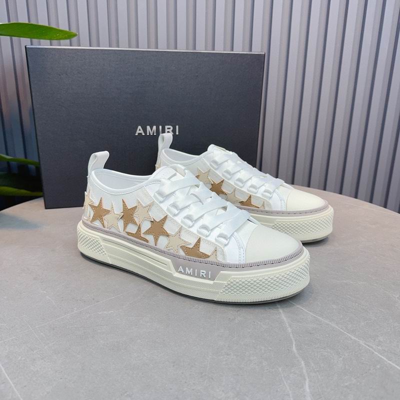 AMIRI White & Tan Star Low-Top Sneakers