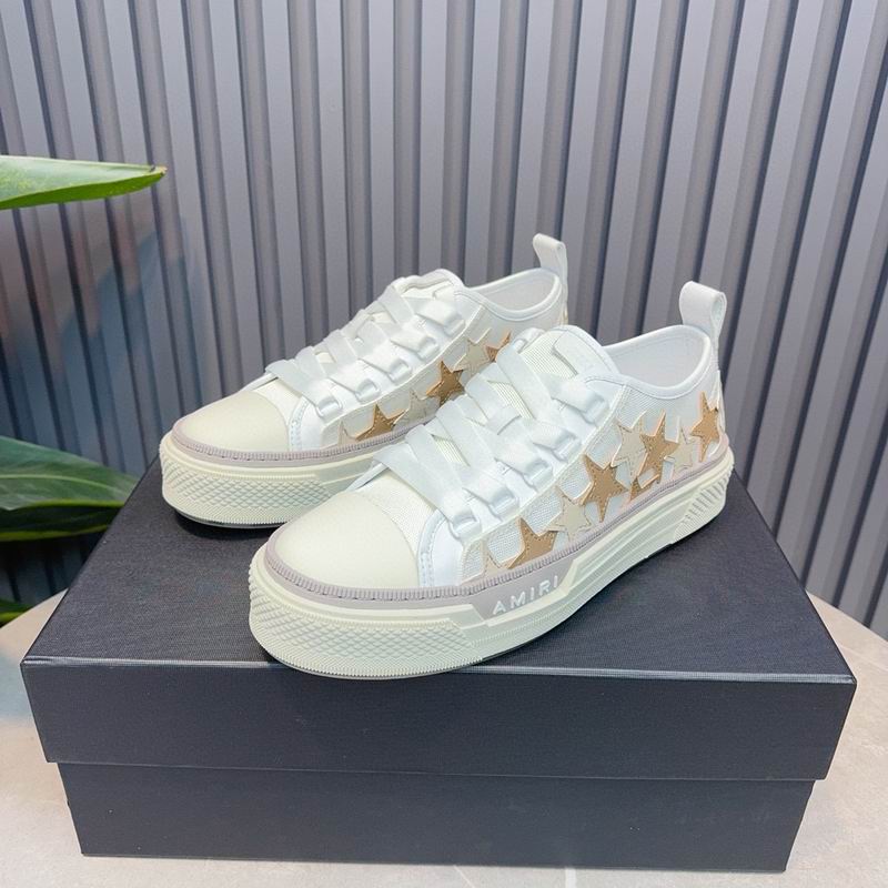 AMIRI White & Tan Star Low-Top Sneakers