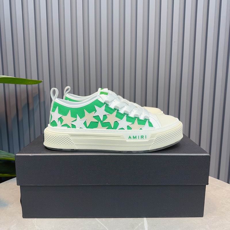 AMIRI Bright Green & White Star Low-Top Sneakers