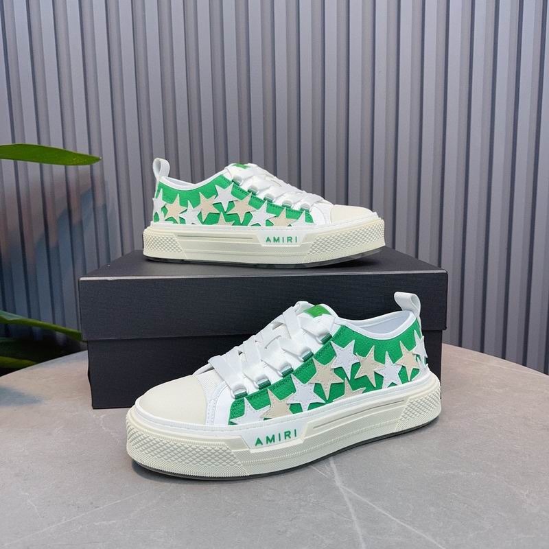 AMIRI Bright Green & White Star Low-Top Sneakers
