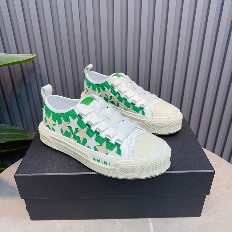AMIRI Bright Green & White Star Low-Top Sneakers