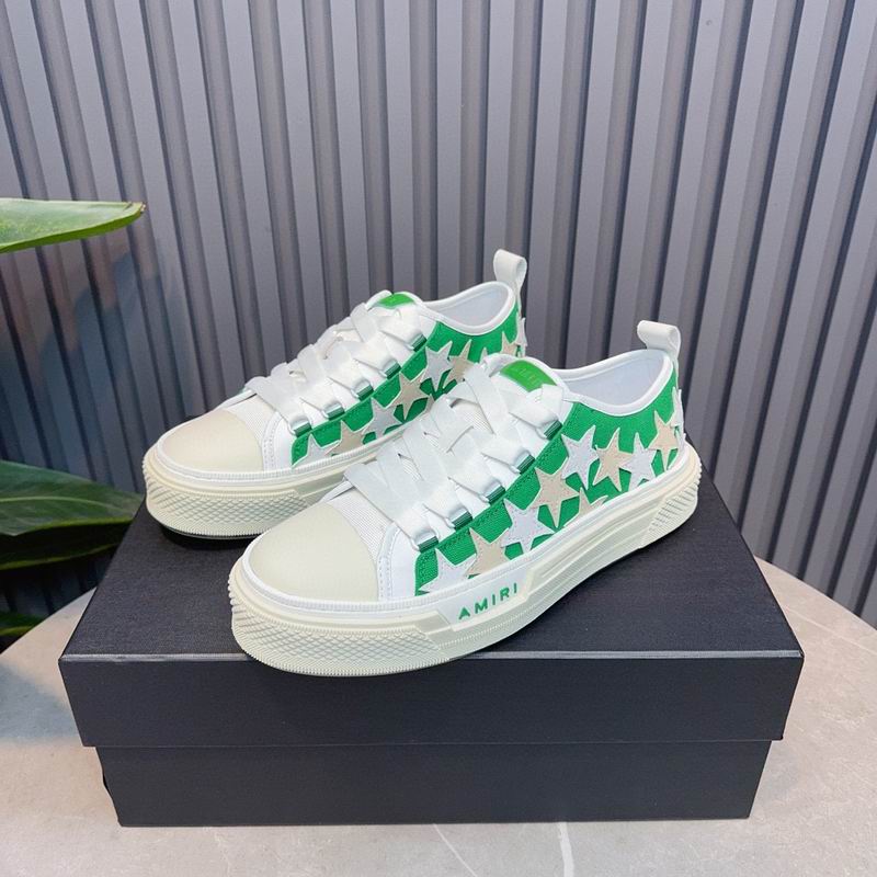 AMIRI Bright Green & White Star Low-Top Sneakers