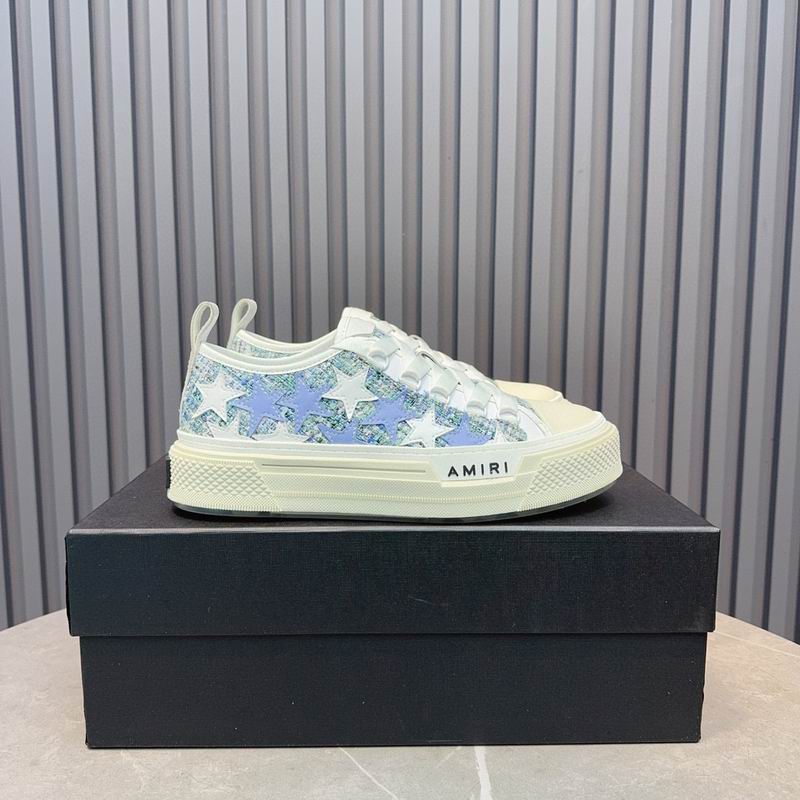 AMIRI Blue & White Star Low-Top Sneakers