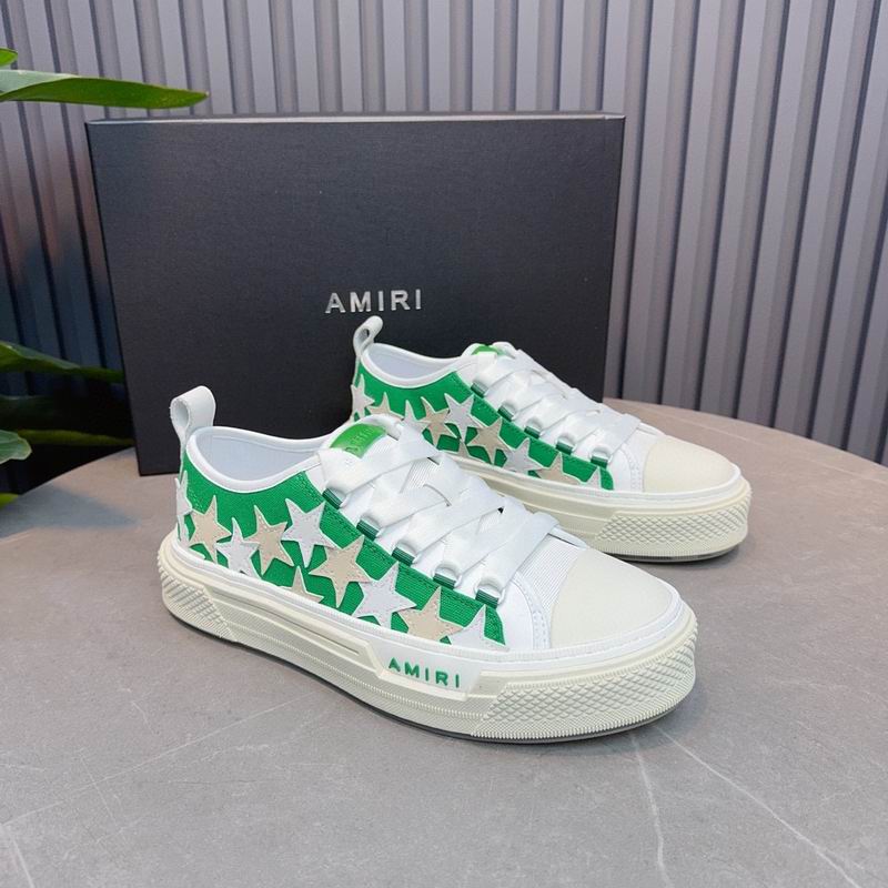 AMIRI Bright Green & White Star Low-Top Sneakers
