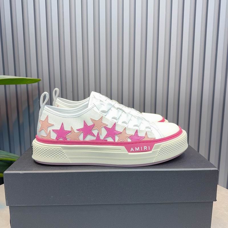 AMIRI White & Pink Star Low-Top Sneakers