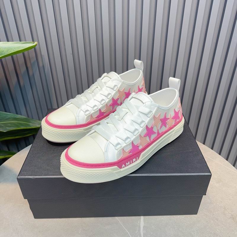 AMIRI White & Pink Star Low-Top Sneakers