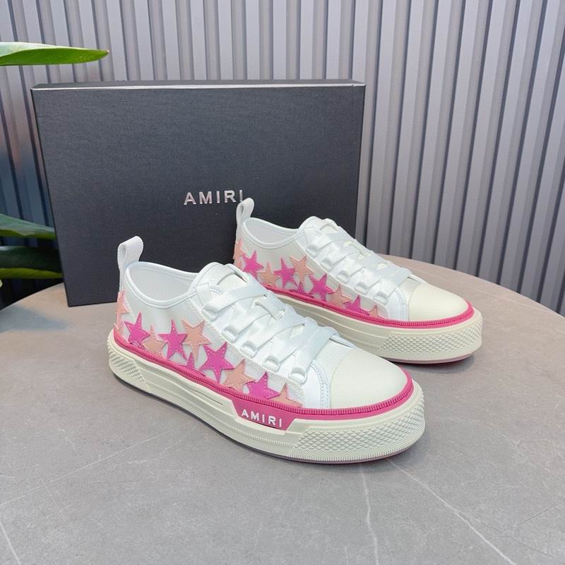 AMIRI White & Pink Star Low-Top Sneakers