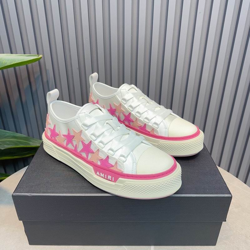 AMIRI White & Pink Star Low-Top Sneakers
