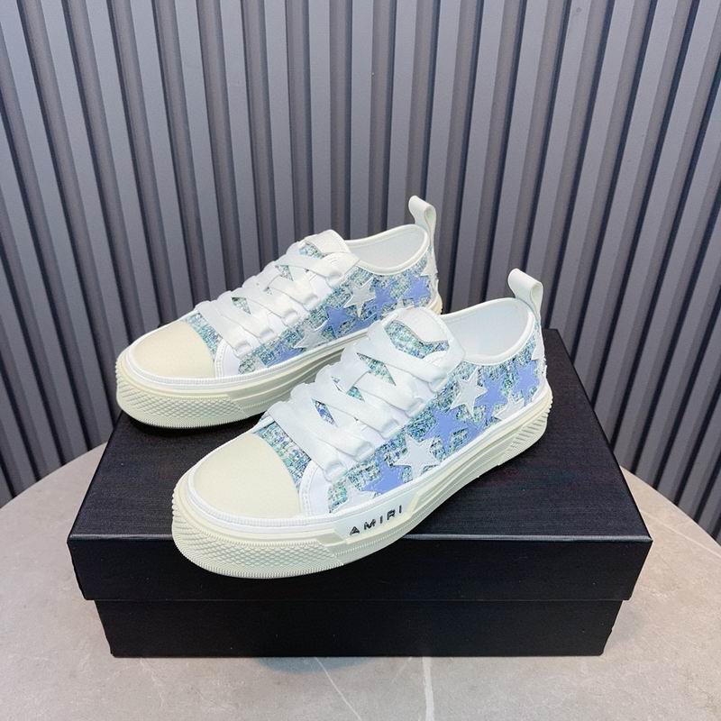 AMIRI Blue & White Star Low-Top Sneakers