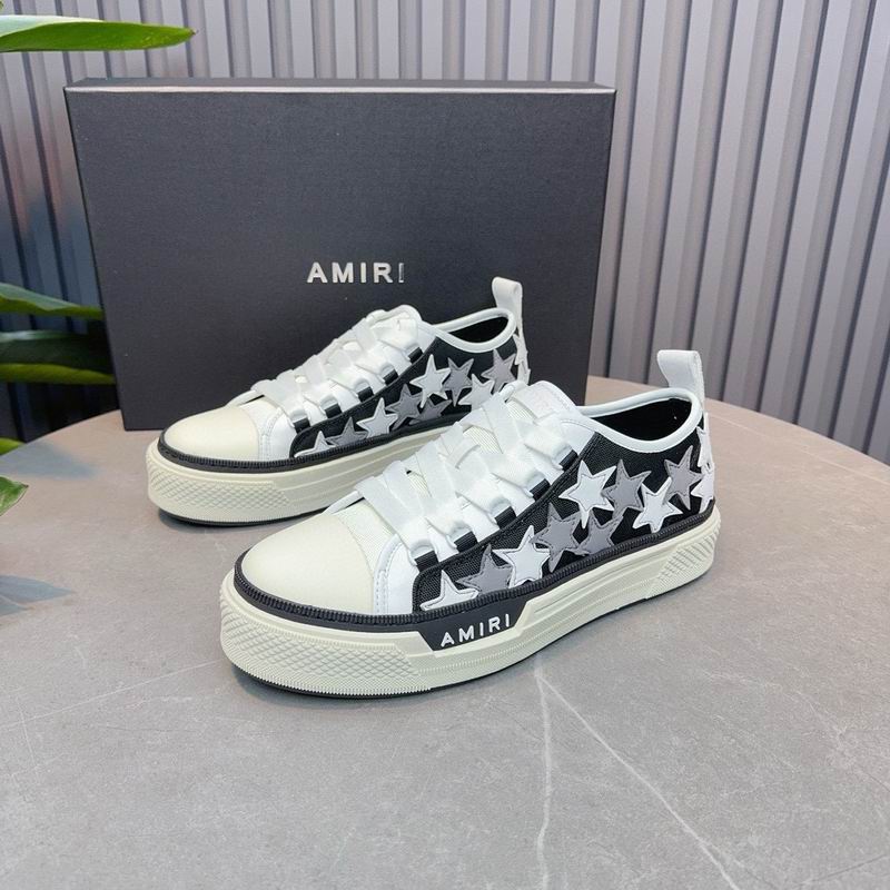 AMIRI Black & White Star Low-Top Sneakers