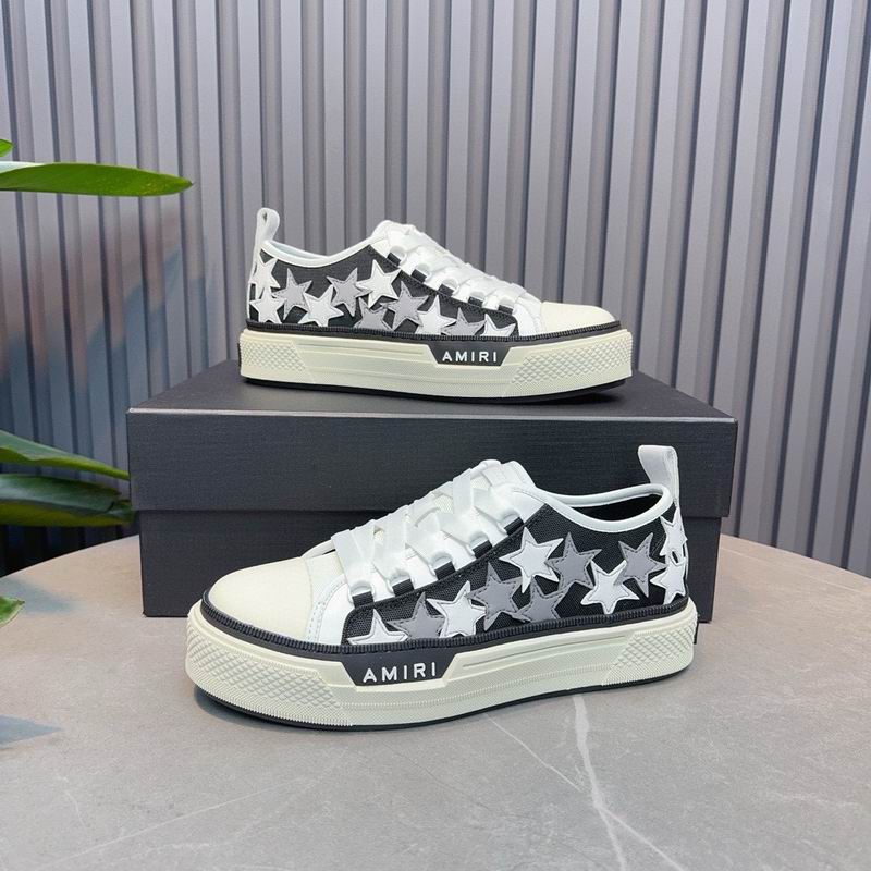 AMIRI Black & White Star Low-Top Sneakers