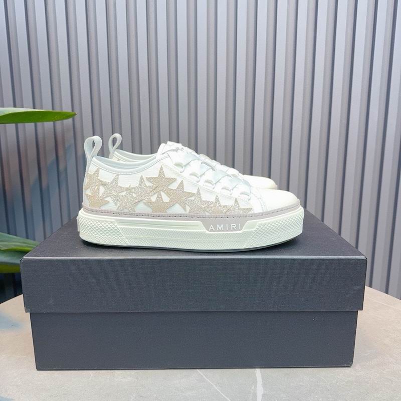 AMIRI White & Beige Shimmer Star Low-Top Sneakers