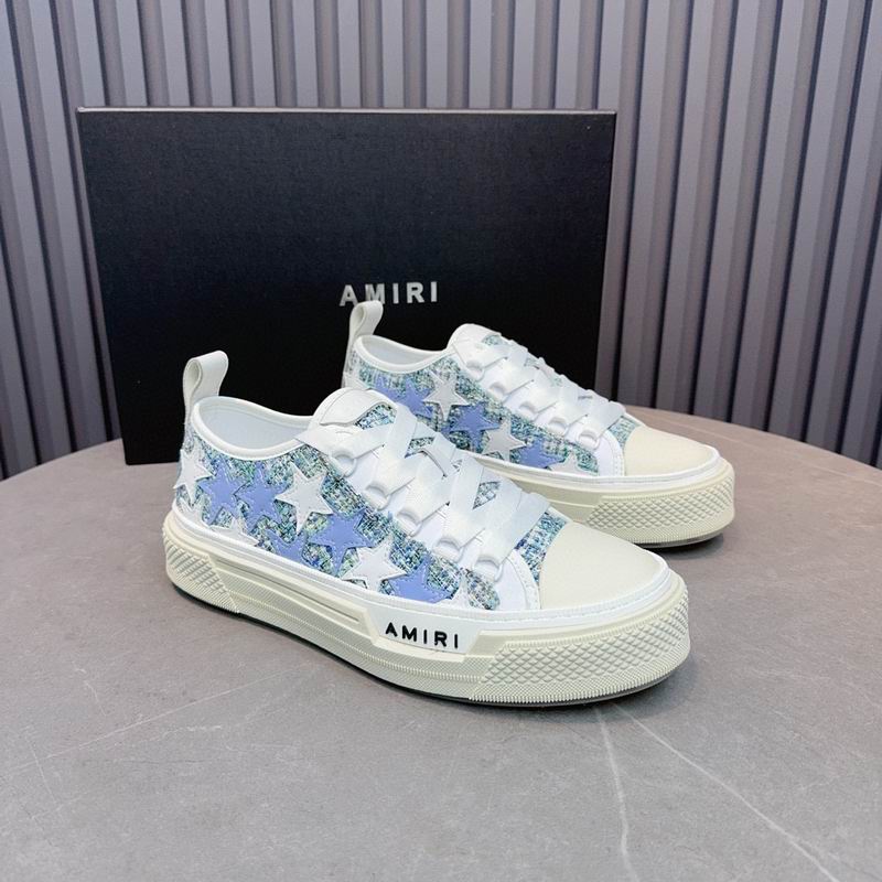 AMIRI Blue & White Star Low-Top Sneakers