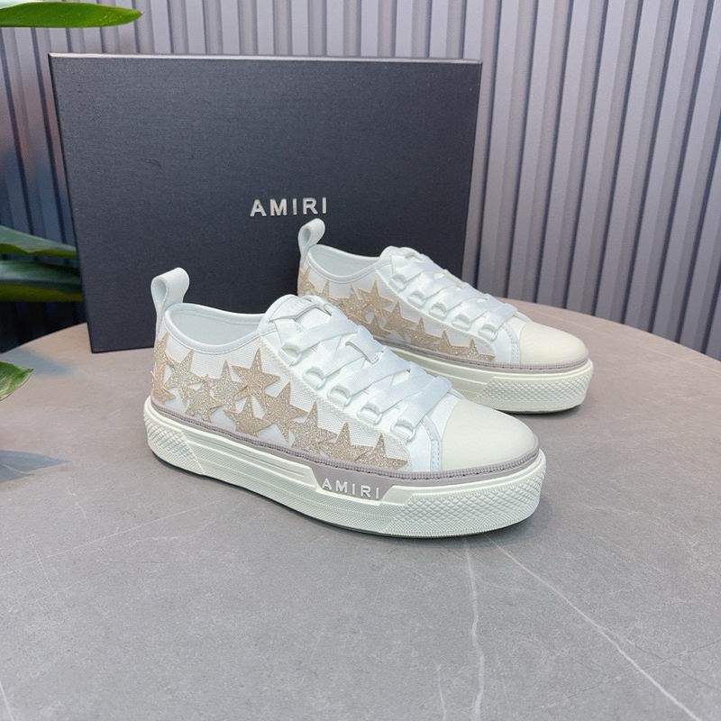 AMIRI White & Beige Shimmer Star Low-Top Sneakers
