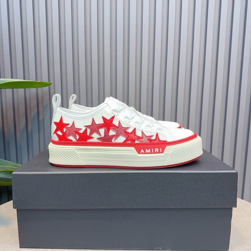 AMIRI White & Red Star Low-Top Sneakers