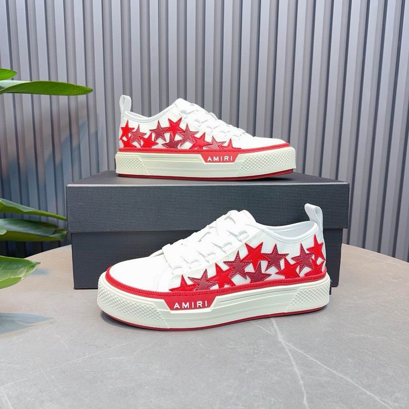 AMIRI White & Red Star Low-Top Sneakers