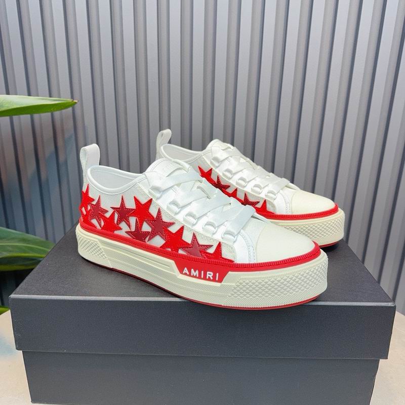 AMIRI White & Red Star Low-Top Sneakers