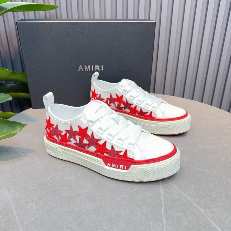 AMIRI White & Red Star Low-Top Sneakers