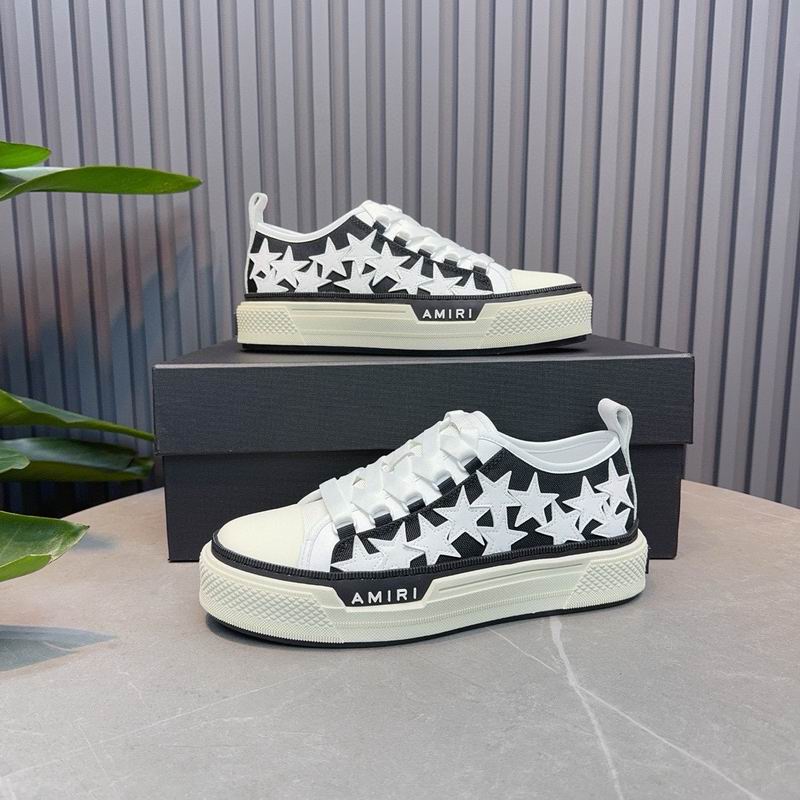 AMIRI Black Low-Top Sneakers with White Stars