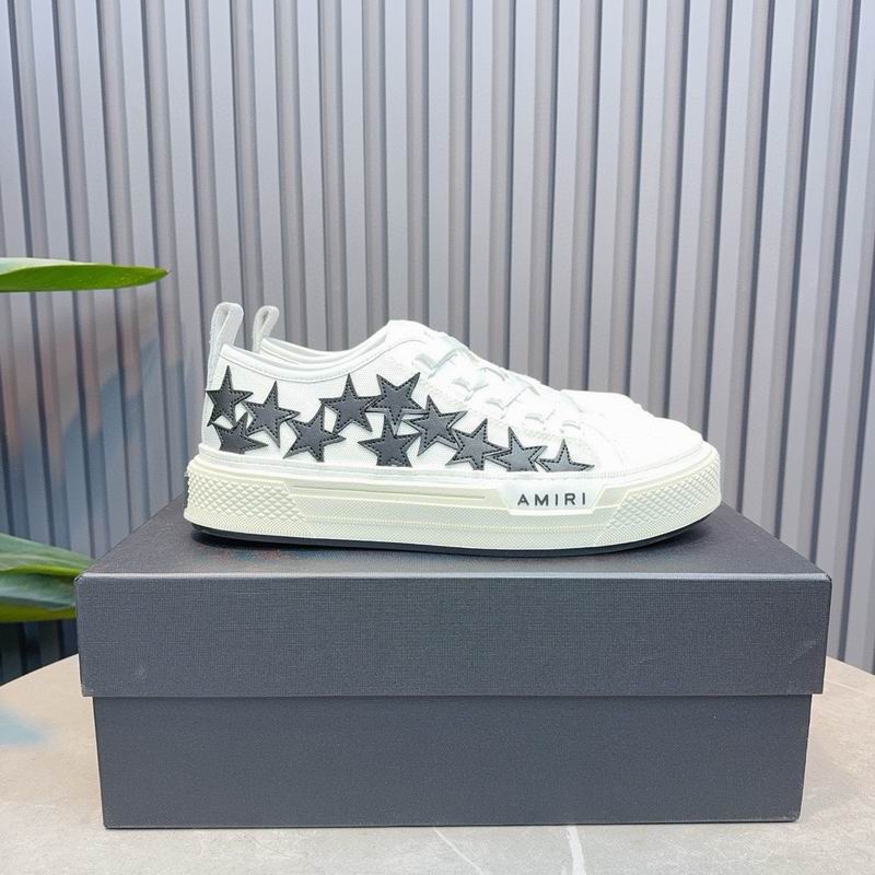 AMIRI White Low-Top Sneakers with Black Stars
