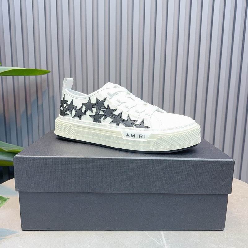 AMIRI White Low-Top Sneakers with Black Stars
