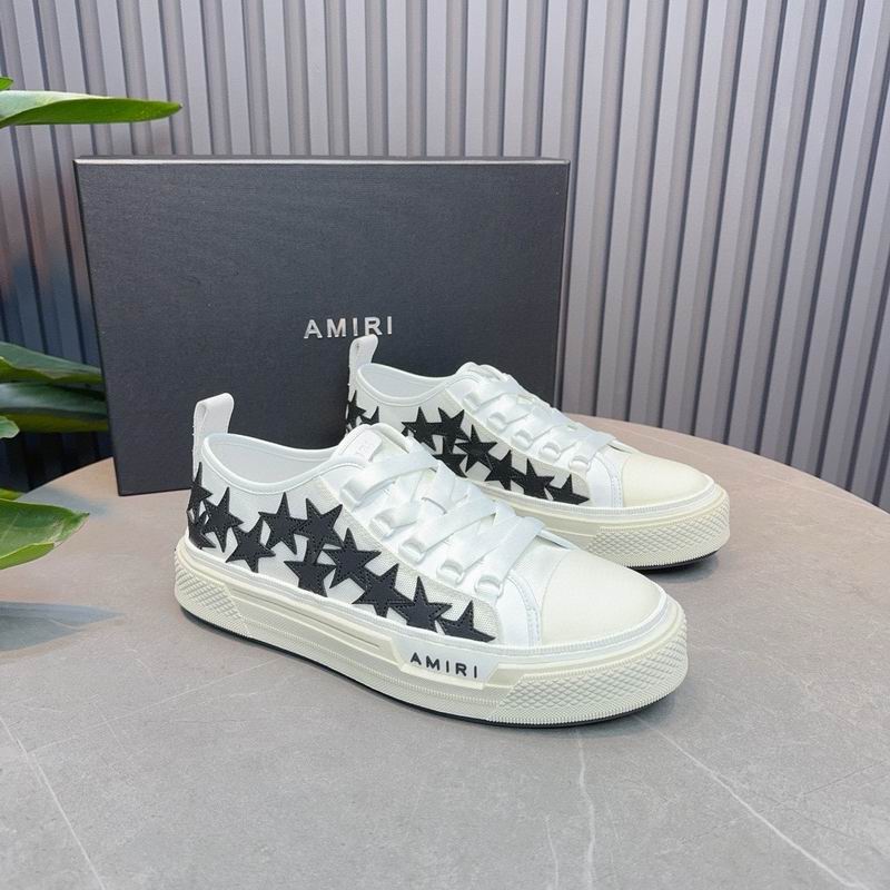 AMIRI White Low-Top Sneakers with Black Stars
