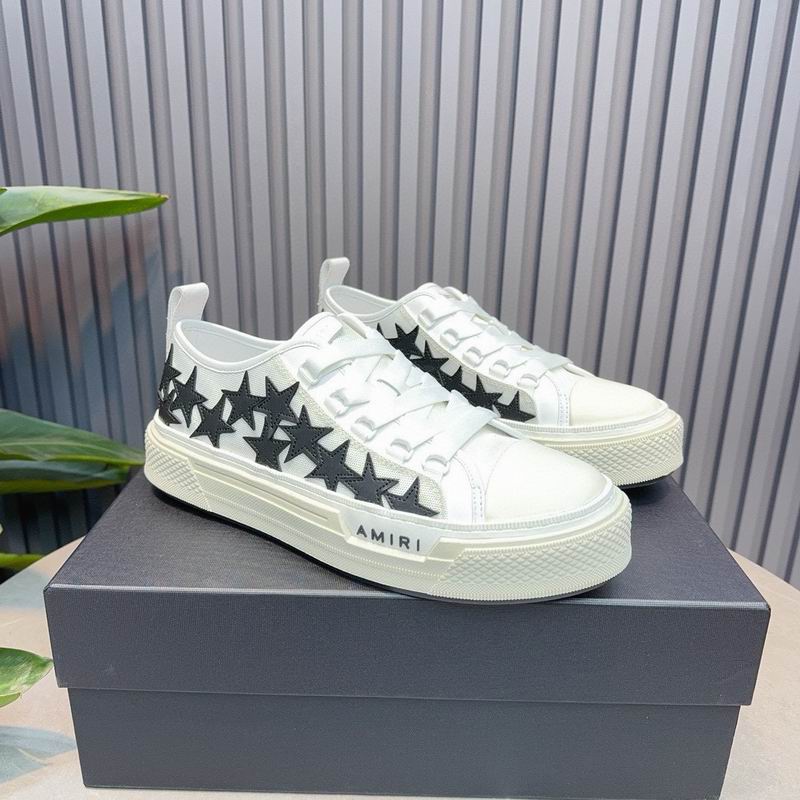 AMIRI White Low-Top Sneakers with Black Stars