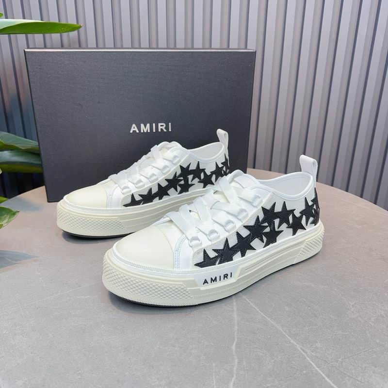AMIRI White Low-Top Sneakers with Black Stars