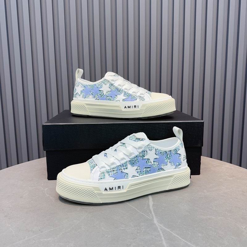 AMIRI Blue & White Star Low-Top Sneakers