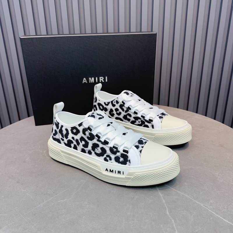 AMIRI Black & White Leopard-Print Low-Top Sneakers