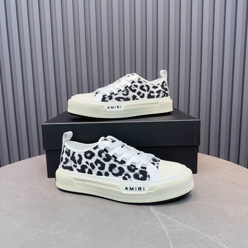 AMIRI Black & White Leopard-Print Low-Top Sneakers