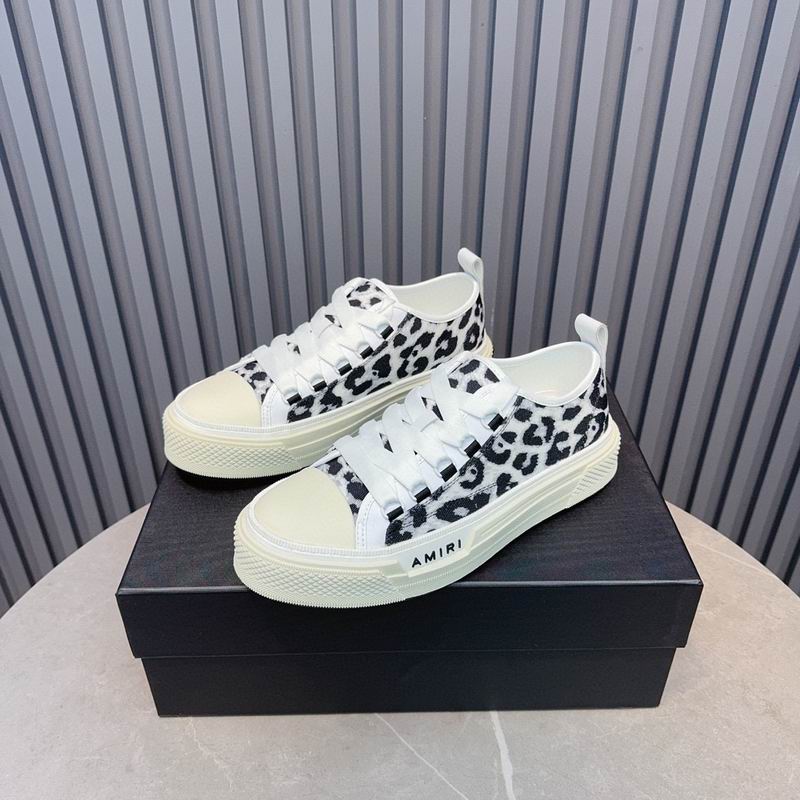 AMIRI Black & White Leopard-Print Low-Top Sneakers