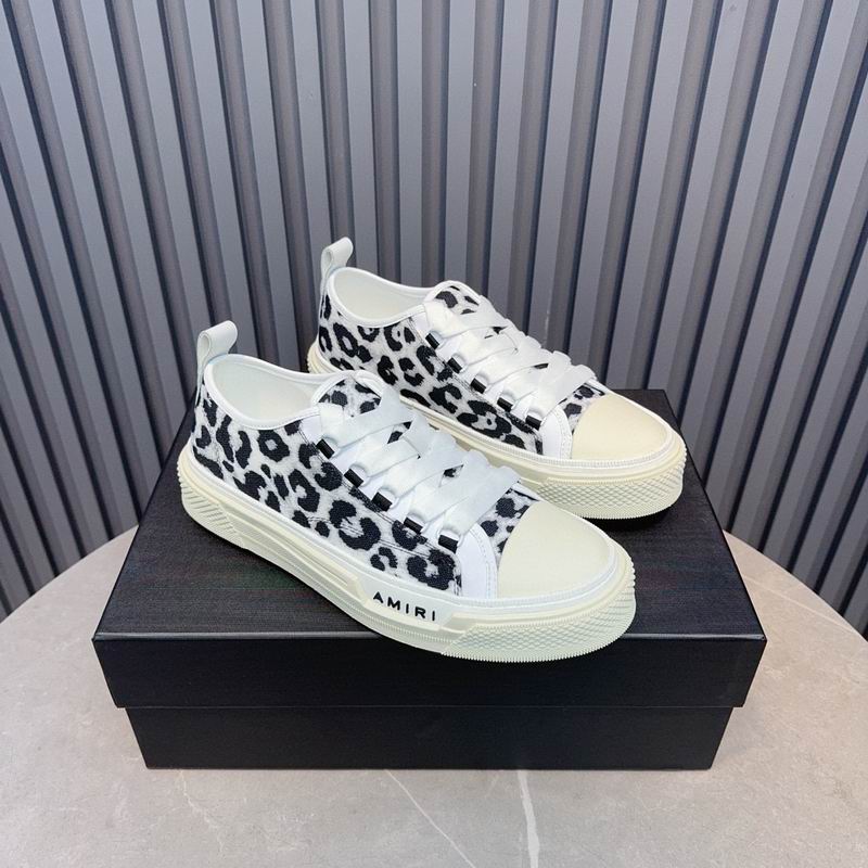 AMIRI Black & White Leopard-Print Low-Top Sneakers