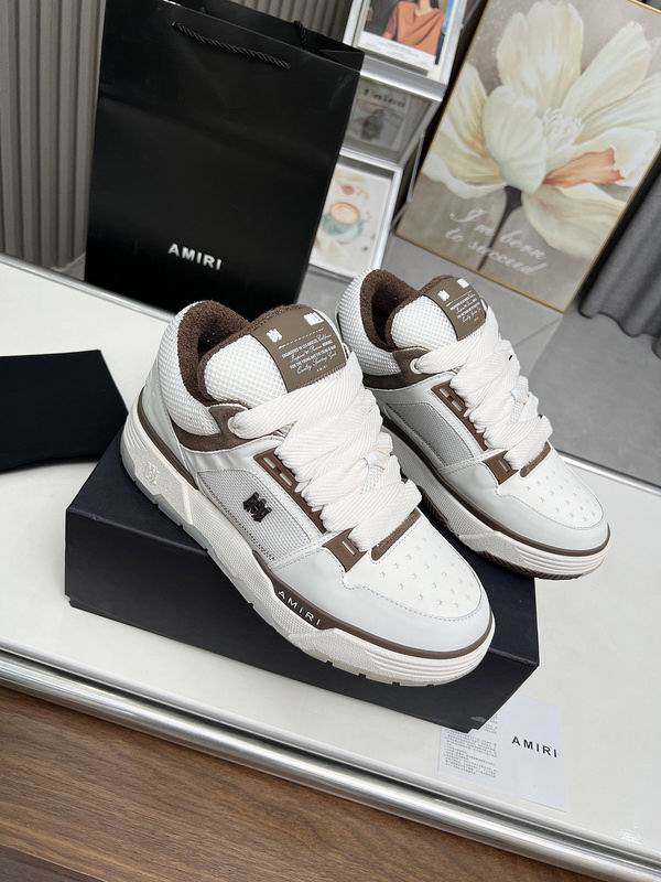 AMIRI White, Grey & Brown Low-Top Sneakers